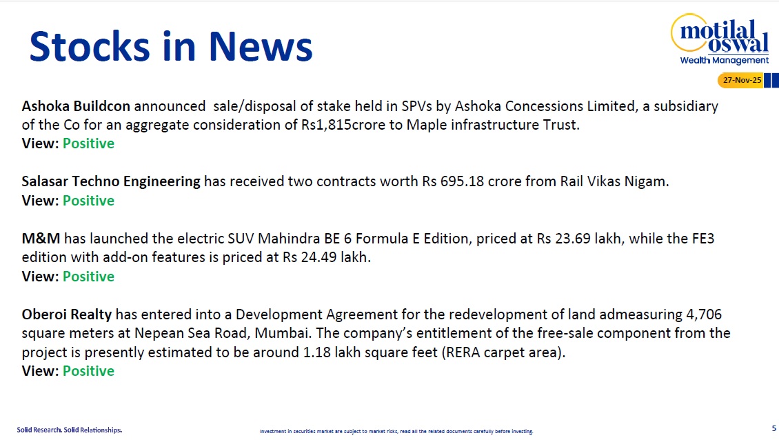Most Outlook 27th November 2025