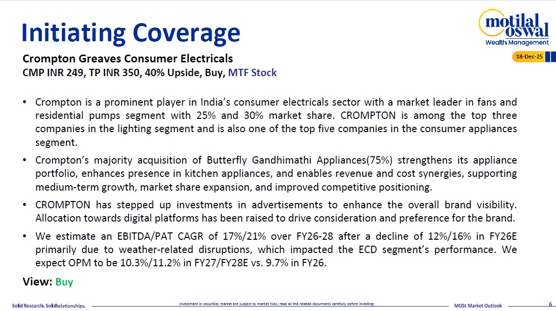 Most Outlook 18th December 2025